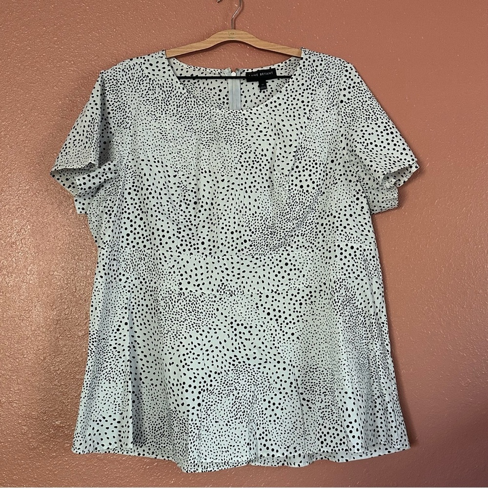 Lane Bryant Black and White Dotted Blouse
